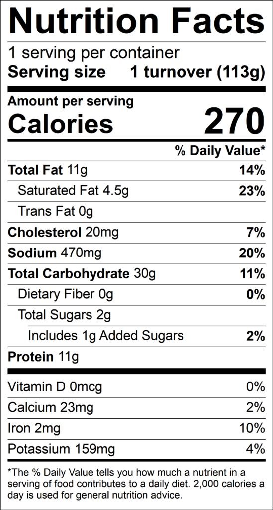 Jamaican Style Spicy Beef Patties Dollar 25% Beef Label